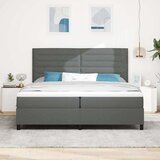  Kutna oprugasta postelja s madracem i LED svjetlom u tamno sivoj boji 200x200 cm tkanina | shoptok.hr