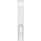 vidaXL Gabionska košara U-oblika s 2 stupa 140 x 20 x 150 cm željezna | shoptok.hr