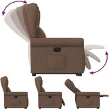  Naslanjač s funkcijo vstajanja rjavo blago, (22123224) | Shoptok.si