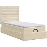  Podesivi krevet s madracem Krem 90 x 200 cm Tkanina Slike