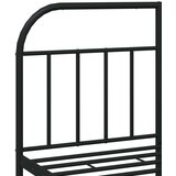 vidaXL Kovinski posteljni okvir z vzglavjem črn 135x190 cm | Shoptok.si