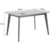 Actona Jedilna miza v dekorju hrastovega lesa Roxby, 120 x 80 cm | Shoptok.si