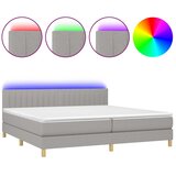  box spring s madracem LED svjetlosivi 200x200 cm tkanina | shoptok.hr