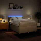  Krevet s oprugama i madracem krem 140x200 cm od tkanine | shoptok.hr