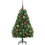 vidaXL Umestno božično drevo z LED lučmi Zelena 120 cm PVC in kovina | Shoptok.si