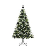 vidaXL Umjetna jelka s pantenom i pahuljicama Zelena i bijela 120 cm | shoptok.hr