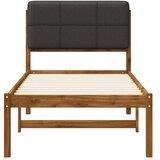  Krevetni okvir s tapiciranim uzglavljem Prirodna i tamnosiva - Prirodna i tamnosiva 80 x 200 cm | shoptok.hr