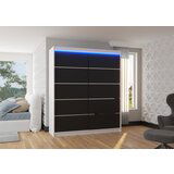 ADRK Klizni ormar SPECTRA s LED rasvjetom, 180 cm - BIJELA-CRNA | shoptok.hr