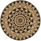 vidaXL Ručno rađeni tepih od jute s crnim uzorkom 120 cm | shoptok.hr