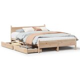 vidaXL Posteljni okvir brez vzmetnice 150x200 cm trdna borovina | Shoptok.si