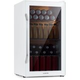 Klarstein beersafe xxl quartz, hladnjak, 80 litara, 3 police, dupla izolacija panoramskih vrata, nehrđajući čelik, bijela cijene