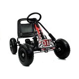  Go-Kart na pedale A-15 s pumpanim kotačima - crni | shoptok.hr