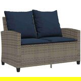  Vrtna sofa 2-sjed s jastucima i stolom sivi poliratan | shoptok.hr