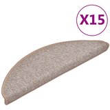  Prostirke za stepenice 15 kom 56x17x3 cm svijetlosmeđe poluokrugle | shoptok.hr