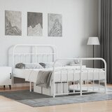 vidaXL Metalni okvir kreveta uzglavlje i podnožje bijeli 120x190 cm Cijene