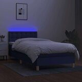  Krevet box spring s madracem LED plavi 100x200 cm od tkanine | shoptok.hr