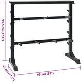  Rack za bučice Crna 99 x 45 x 95,5 cm Čelik s prahom premazan | shoptok.hr