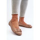 Boto Ballerinas With Strap And Ornament Eco Leather Dark Beige Cadwenla | Shoptok.si