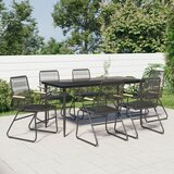 vidaXL 7-dijelni vrtni blagovaonski set od PVC ratana crni Cijene
