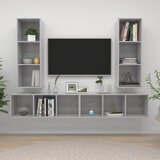 TV Zidni ormarići 4 kom siva boja betona od iverice Cijene