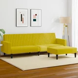  2-dijelni set sofa žuti baršunasti