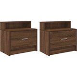 Maison Chic 2 kose Nočne omarice - Nočne mize s predalom rjavi hrast 51x31x47 cm, (21690515) | Shoptok.si