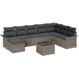  Sjedeća garnitura za vrt 9 kom. Crna Poli ratan Siva 297,5 x 187,5 x 85 cm | Shoptok.si