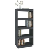 vidaXL knjižna omara za razdelitev prostora siva 60x35x135 cm borovina | Shoptok.si