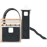  Krevet na kat s toboganom i zavjesama bijelo-crni 90 x 190 cm | shoptok.hr
