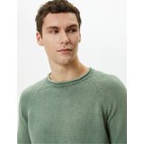 Koton Knitwear Sweater Washed Crew Neck Stitch Detail Cotton cene