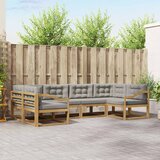  Set vanjskih sofa 6 kom. Bijela i svjetlosiva 325 x 166,5 x 73 cm | shoptok.hr