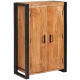 vidaXL Visoka omara z vrati Rjava Trden akacijev les in kovina Cene