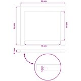  Pravokutni stolni vrh 90 x 80 x 3,2 cm Pravokutni | shoptok.hr