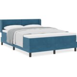  Postelja z vzmetnico Črna 100x200 cm Žamet Temno modra, (5000128661) | Shoptok.si