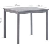  Vrtni stol sivi 80 x 80 x 74 cm od masivnog bagremovog drva | shoptok.hr