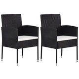  The Living Store Vrtni stoli s kremno belimi blazinami 2 kosa črn poli ratan - Vrtni Stol, (21478108) | Shoptok.si