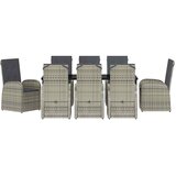  Vrtni set za objed 9 kom. Siva poliratan | shoptok.hr