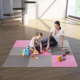 Set od 9 zaštitnih podloga u obliku slagalice za teretanu 60x60x1,0 cm sivo roza | shoptok.hr
