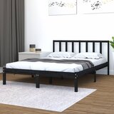  Okvir za krevet od masivne borovine crni 150x200 cm bračni | shoptok.hr