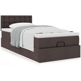 vidaXL Otomanski posteljni okvir z vzmetnico rjav 80x200 cm blago, (21609415) | Shoptok.si