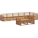  Set vanjskih sofa 8 kom. Prirodna Čvrsto drvo akacije Smeđa 406 x 168,5 x 73 cm | shoptok.hr