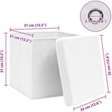  Kutije za pohranu i poklopci 10 kom bijele 32x32x32 cm tkanina | shoptok.hr
