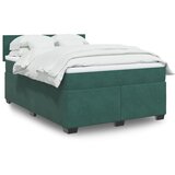 vidaXL Box spring postelja z vzmetnico temno zelena 160x200 cm žamet Cene
