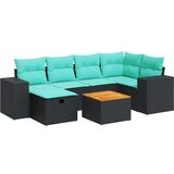 vidaXL Vrtna garnitura - 7-dijelni set vrtnih sofa od poliratana s jastucima crni - Crna sa spremištem 1 | shoptok.hr