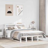 Maison Chic Posteljni okvir - Dvoposteljna postelja - Zakonska postelja brez vzmetnice bel 150x200 cm trdna borovina-J11502, (21767413) | Shoptok.si