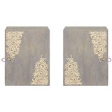 vidaXL Kopalna stenska omarica Siva 38 x 33 x 48 cm Trden mangov les | Shoptok.si