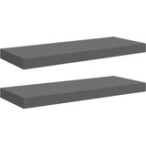  Plutajuće zidne police 2 kom sjajne sive 60 x 23,5 x 3,8 cm MDF | Eponuda.com