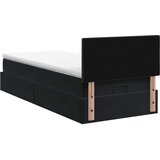  Podesivi krevet s madracem s uzglavljem Crna 90 x 190 cm Baršun | shoptok.hr