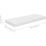 vidaXL plutajuće zidne police 2 kom sjajne bijele 60x23,5x3,8 cm MDF | shoptok.hr