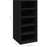 vidaXL ormarić za cipele crni 31,5 x 35 x 70 cm od iverice | shoptok.hr